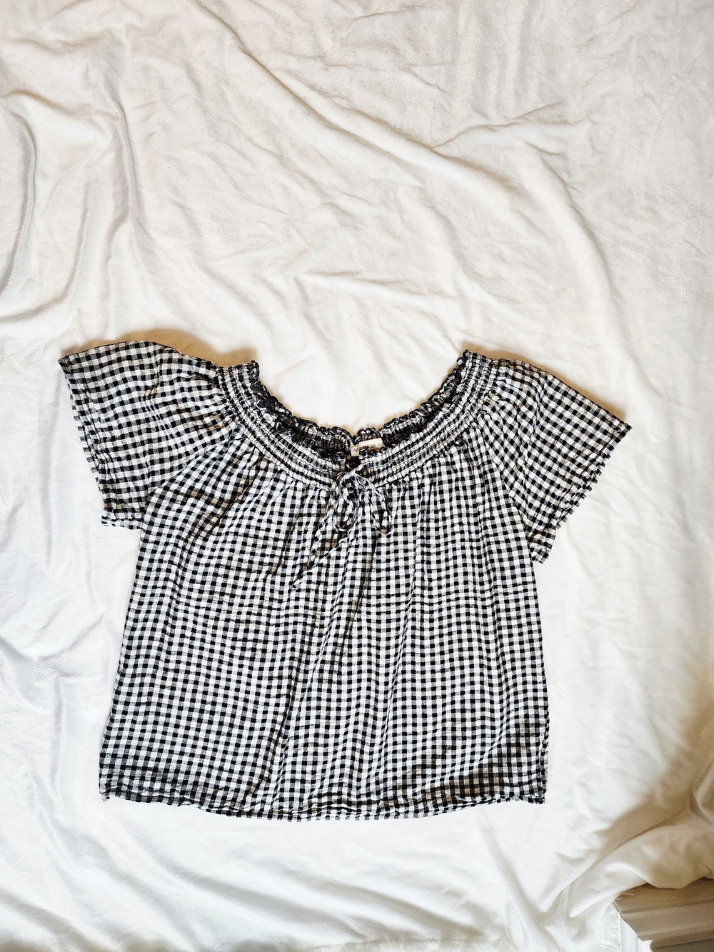 Alexander Jordan Women’s Medium Black White Gingham Checkered Blouse Top